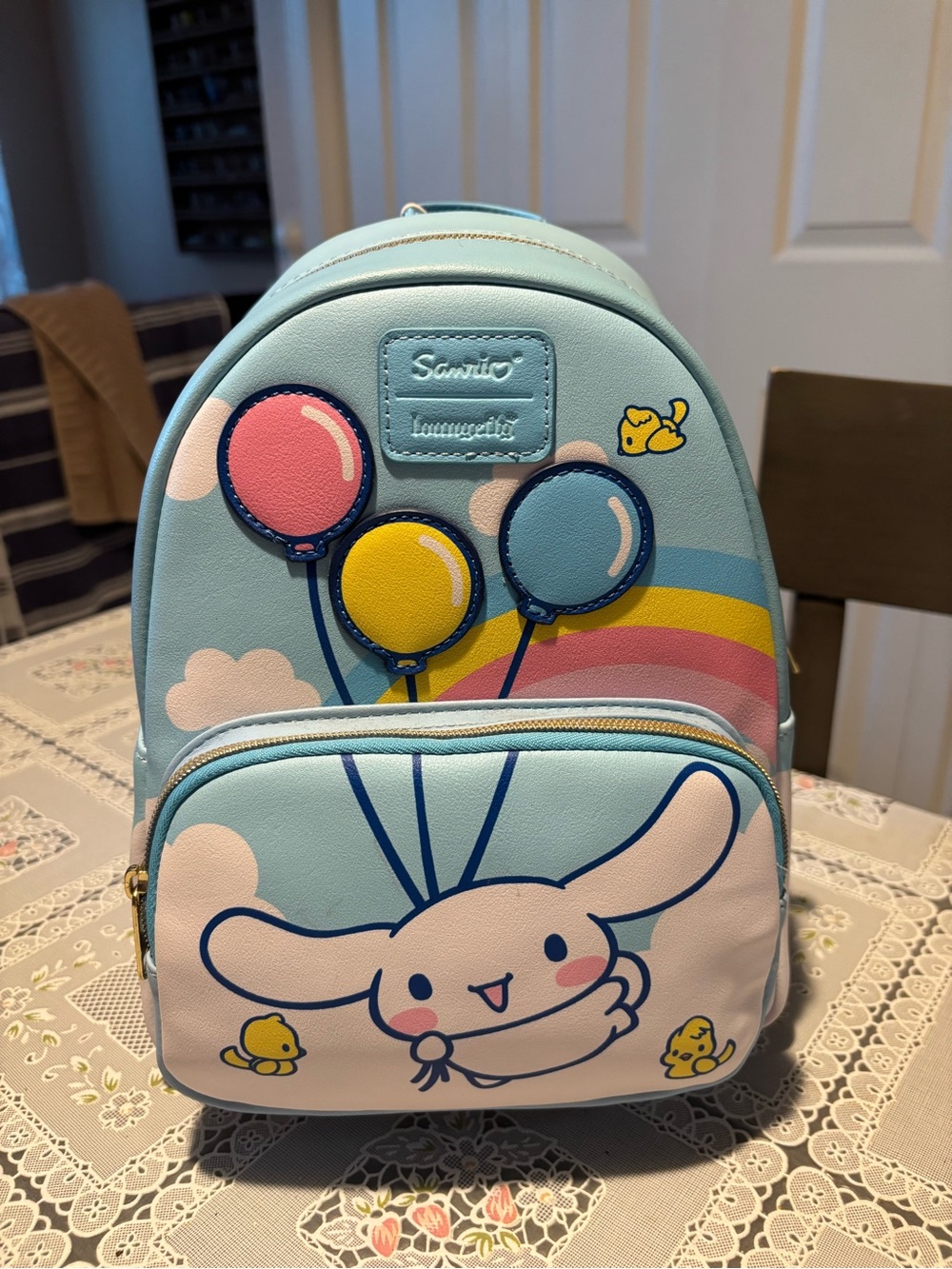 Sanrio Cinnamoroll Light Blue Balloon Mini Backpack with Pink & Yellow Accents
